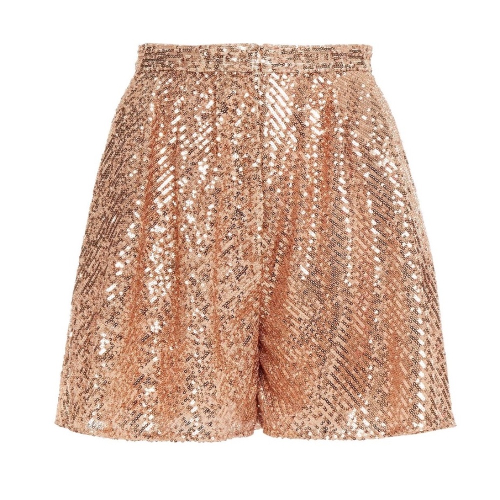 NWT MAJE Paillette pleated sequined tulle shorts Size FR 40/ US 8